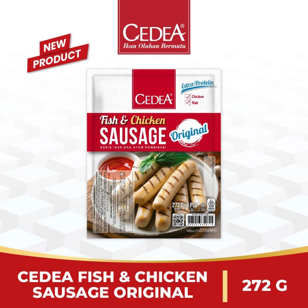 

CEDEA FISH AND CHICKEN SAUSAGE ORIGINAL/ SOSIS IKAN DAN AYAM KOMBINASI [272G]