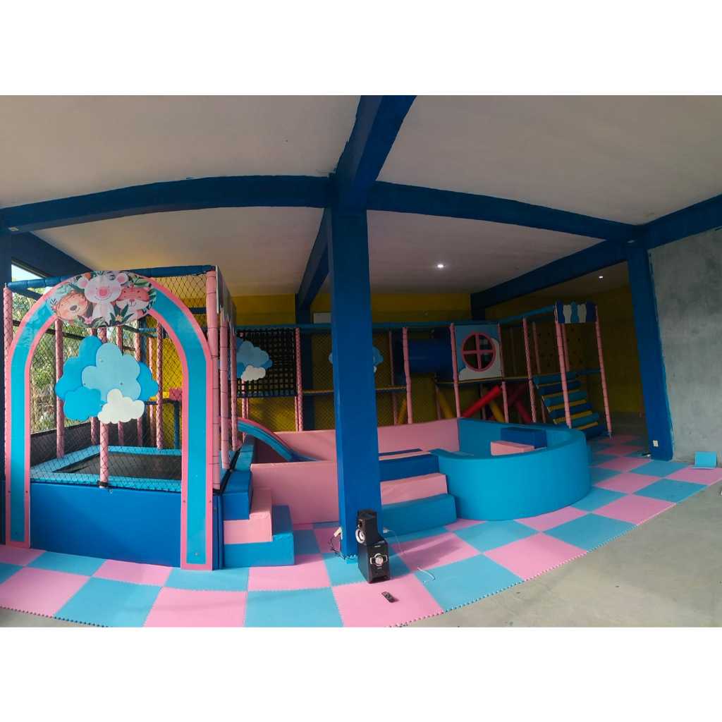 playground indoor softplay mandi bola anak trampolin rainbow slide mini house