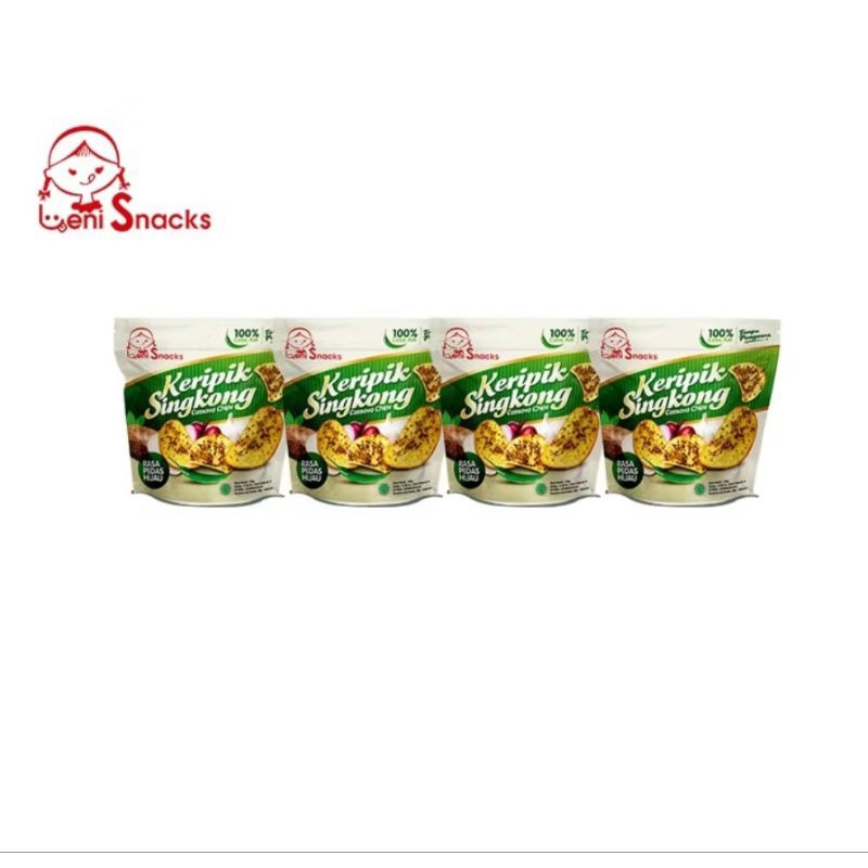

BUNDLING MURAH Leni Snacks NEW PACKAGING - 4 PCS Keripik Pedes Hijau (NEW PACK) BISA COD