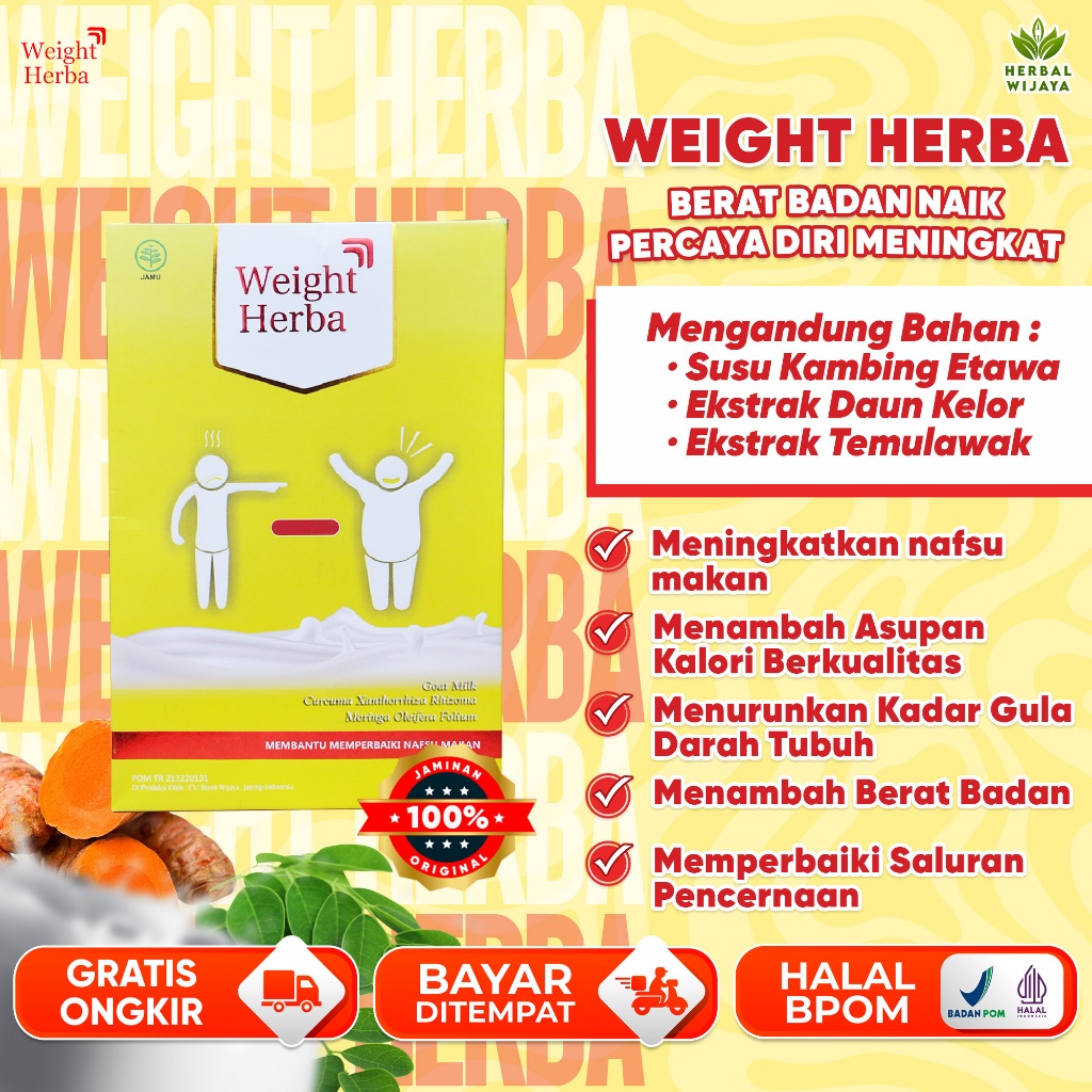 

Weight Herba - Susu Protein Membantu Menggemukan Badan Secara Ideal Menambah Nafsu Makan