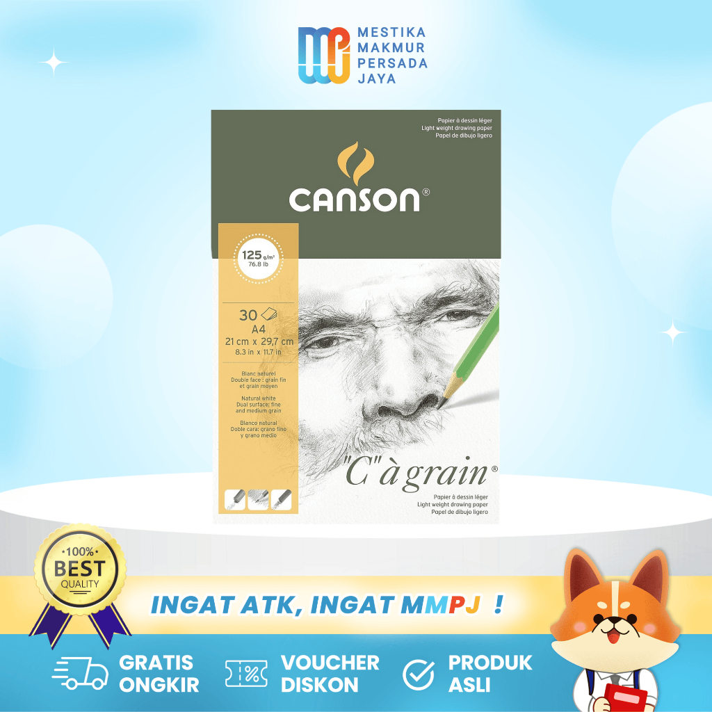 

Canson C à Grain A4 – Buku Gambar 30 Lembar 125 Gsm untuk Sketsa & Ilustrasi 400060605