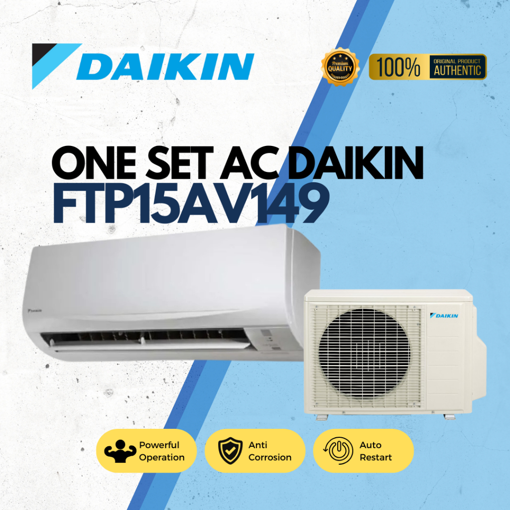 AC DAIKIN 1/2 PK FTP15AV149 MADE IN INDONESIA ( INDOOR+OUTDOOR )