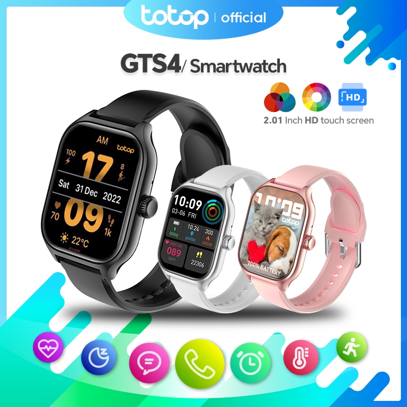 Totop SmartWatch GTS4 Fashion Bluetooth upgrade Smartband 2.01 inch HD Screen Full Touch Bluetooth C