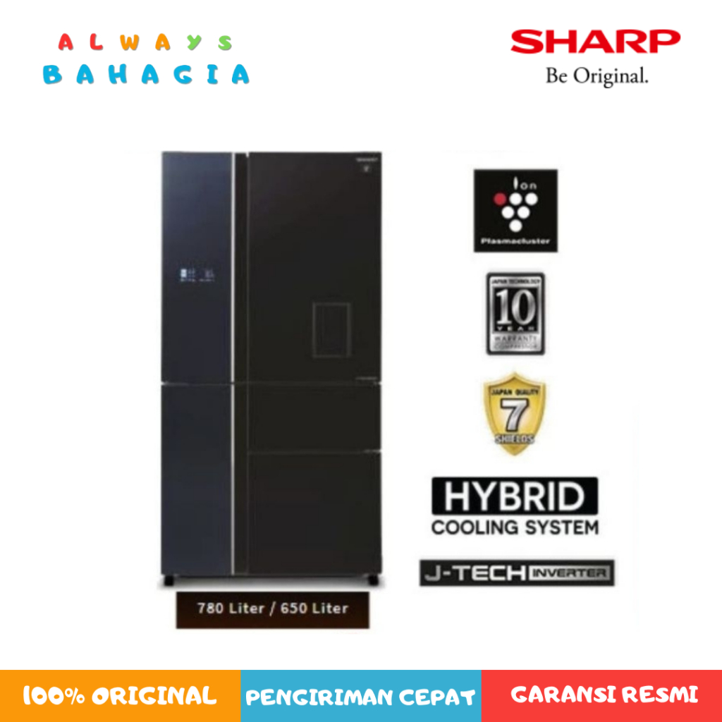 Kulkas Sharp SJ-IFX96PDG-BK 5 Pintu Side By Side