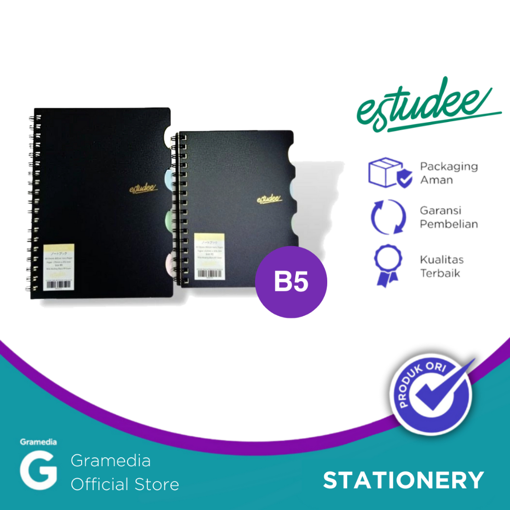 

Estudee - Notebook Ring Ukuran B5 Bahan Pp