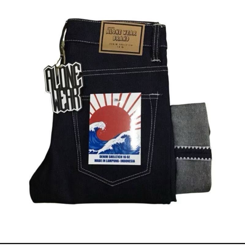 Celana DENIM Kaku 16 Oz Celana Panjang Celana Selvedge, Celana Shelltich Celana Jeans Panjang Celana