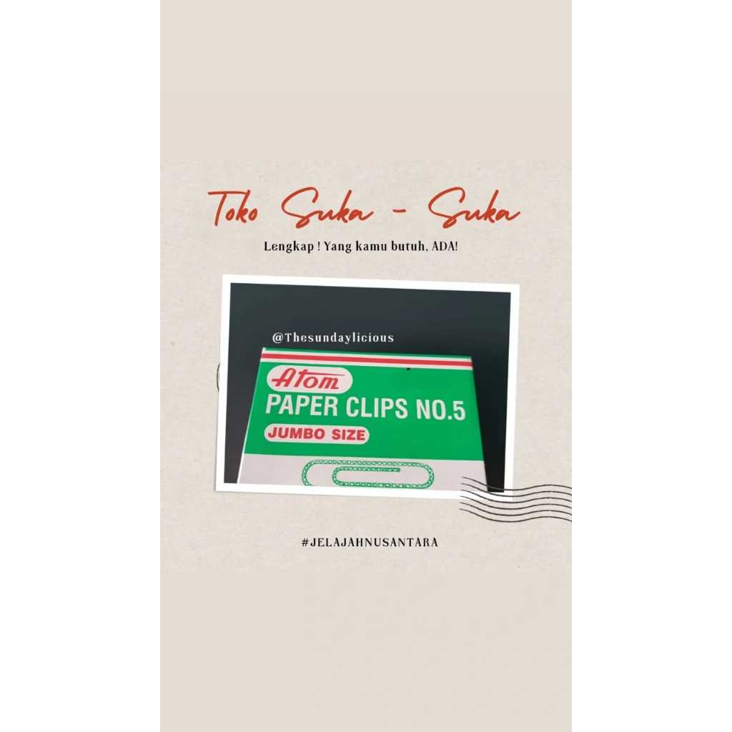 

CLIP KERTAS / PAPER CLIP OVAL BESAR ATOM NO. 5