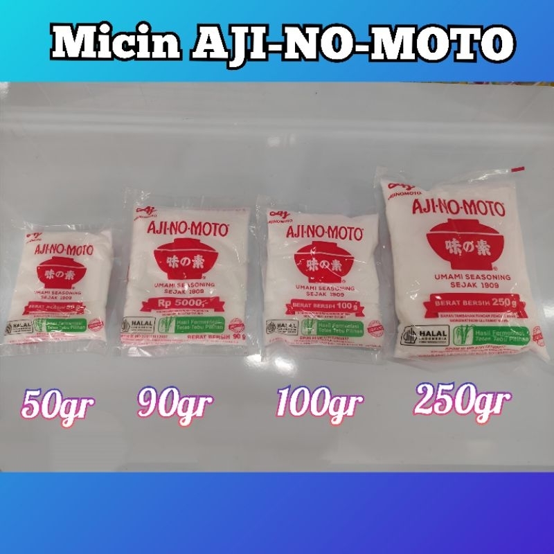 

Micin Penyedap Rasa Ajinomoto 50gr/90gr/100gr/250gr