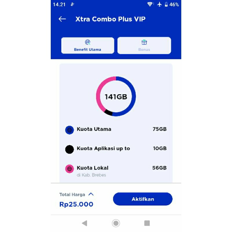 KARTU XL XTRA COMBO PLUS VIP DISKON 90%