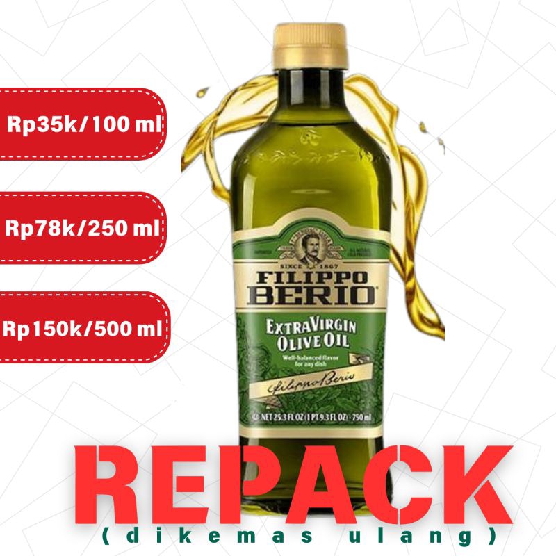 

extra virgin olive oil filippo berio repack 500ml 250ml 100ml original bottle 1liter for cooking make up remover moisturiser minyak zaitun evoo face massage