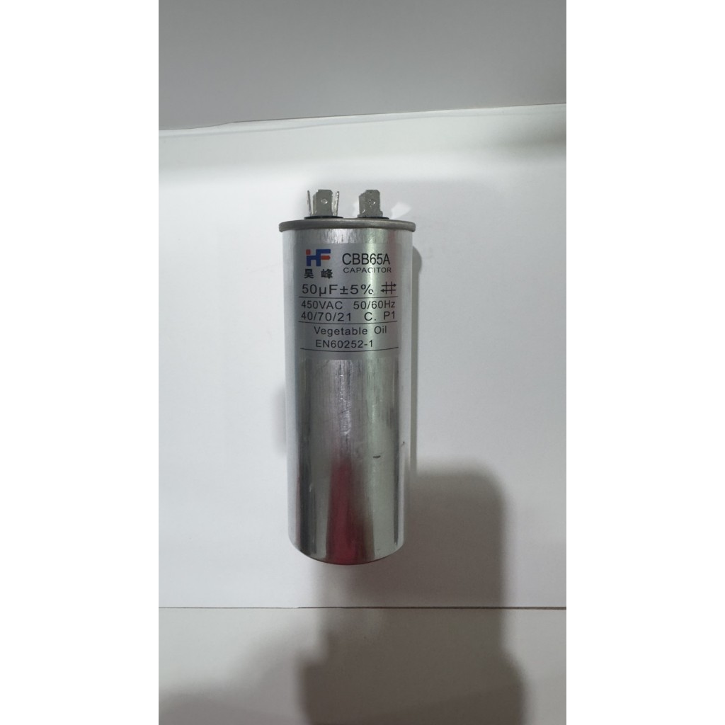 GARANSI READY CBB65 50UF KAPASITOR CBB65 CBB65A AC KULKAS GENSET CAPASITOR BULAT SOCKET PIN KOMPRESO