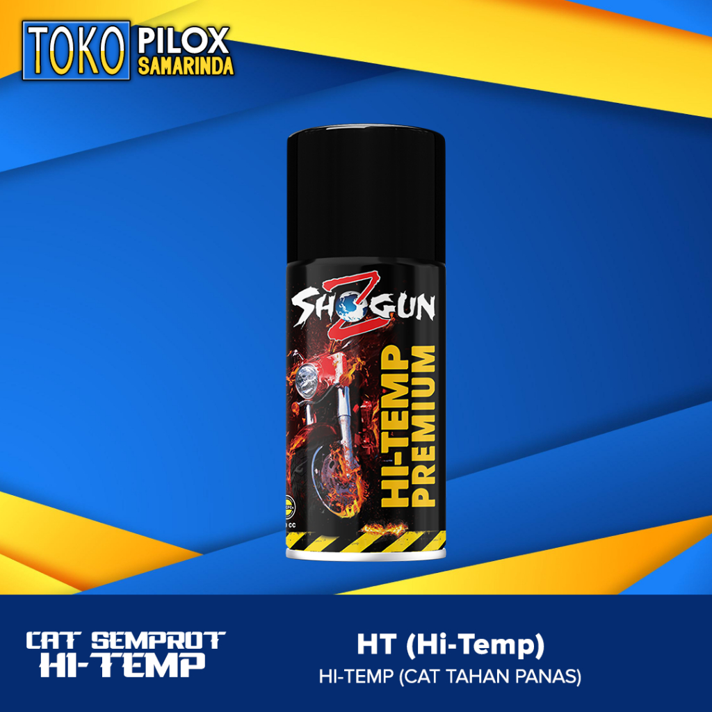 Cat Semprot Shogun Z Acrylic Premium Hi-temp Silver & Black (300CC) Cat Khusus Mesin Knalpot Tahan P