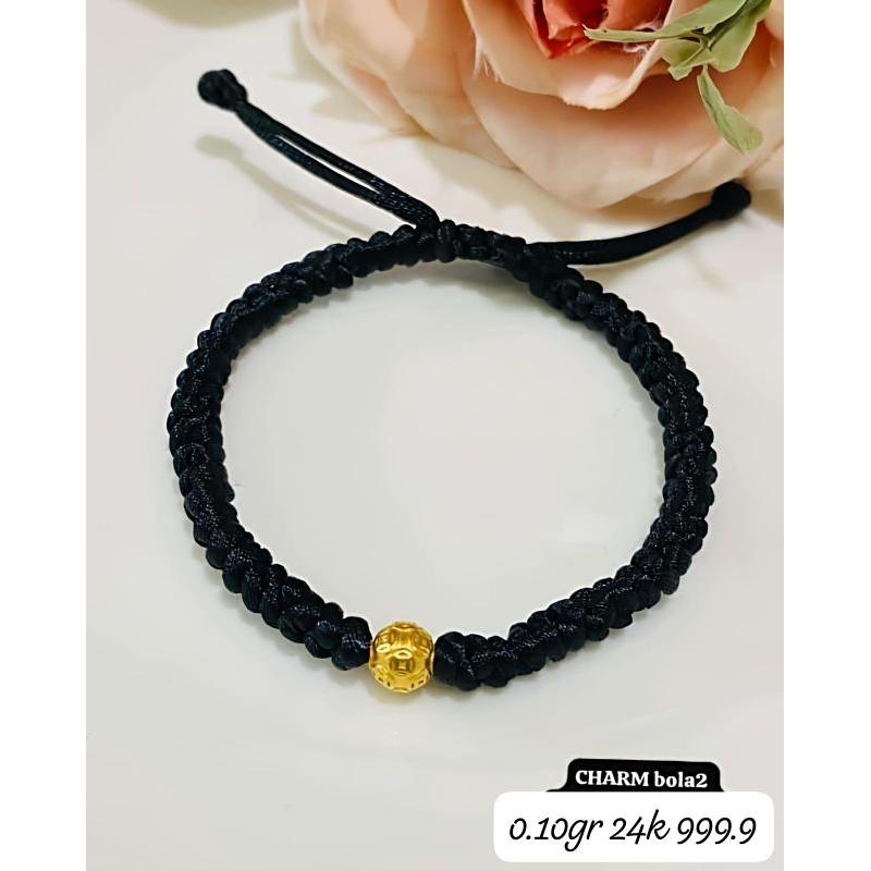 Gelang Emas Asli Charm Bola² 24K Hongkong 999%