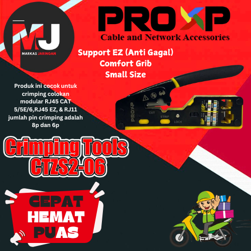Proxp CTZS2-06 Crimping Tool RJ45 RJ11 Tang Krimping Tools RJ 45 CTZS2-06 Anti Gagal