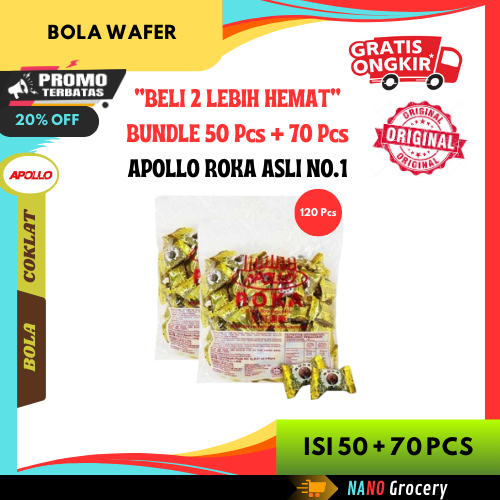 

2 Bungkus Apollo Roka Wafer Ball Isi 120 Pcs | Bola Wafer Asli Malaysia