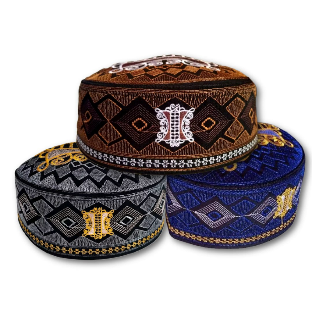 Peci Kopyah Terompah Malaysia Motif Pintu Aceh Bordir