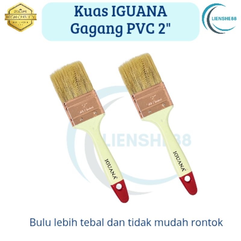 Kuas Cat Dinding Kuas Cat Gagang pvc Ujung Merah IGUANA 2"