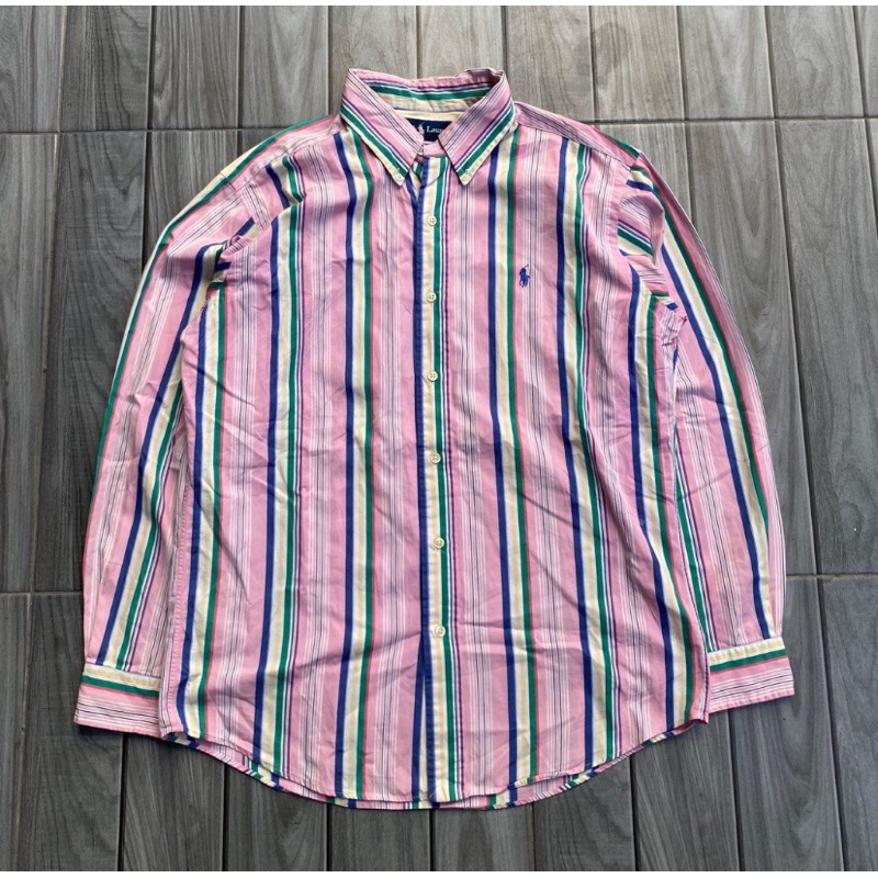 kemeja lengan panjang polo ralph lauren vintage 90s