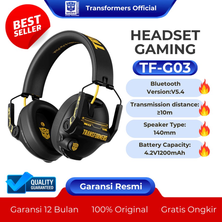HEADPHONE TRANSFORMERS TF-G03 BLUETOOTH HEADSET WIRELESS - HEADSET TRANSFORMERS TWS - HEADPHONE MURA