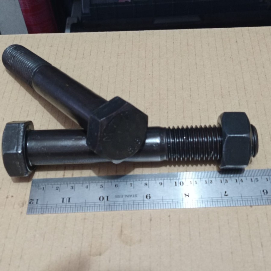 BAUT MUR BAJA KUNCI 36 GRADE 8.8 M24 X 150 (15CM) BAUD HTB M24X150 PANJANG 15CM 15 CM HEXA PITCH DRA