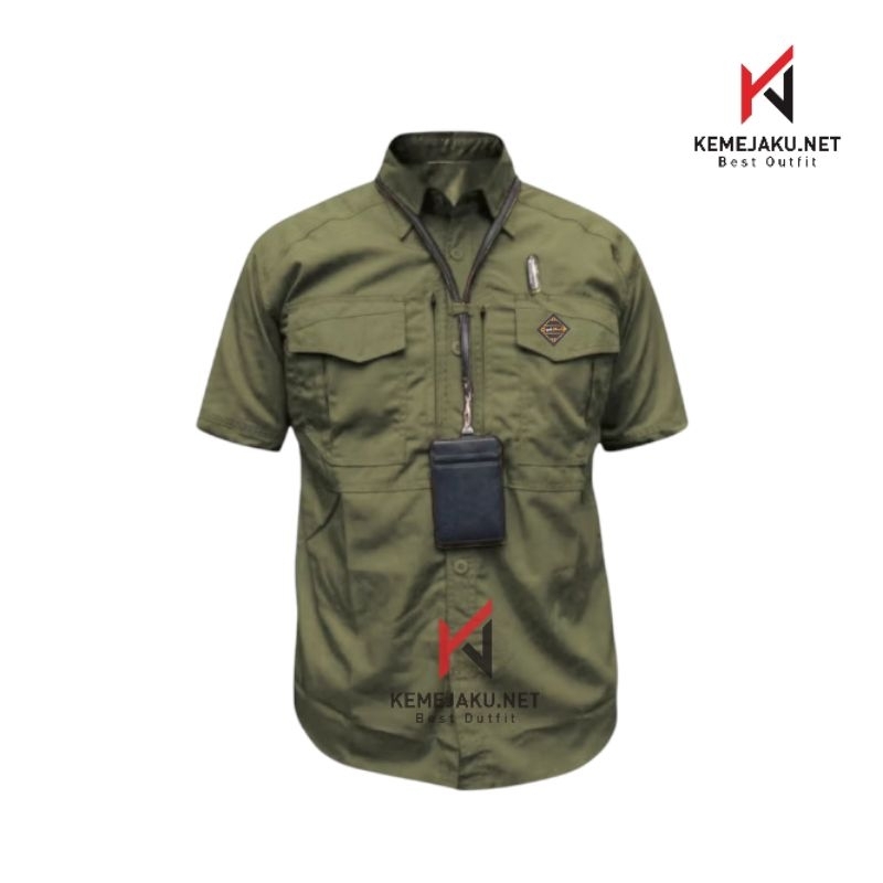kemeja taktikal m tac lengan pendek pria wanita