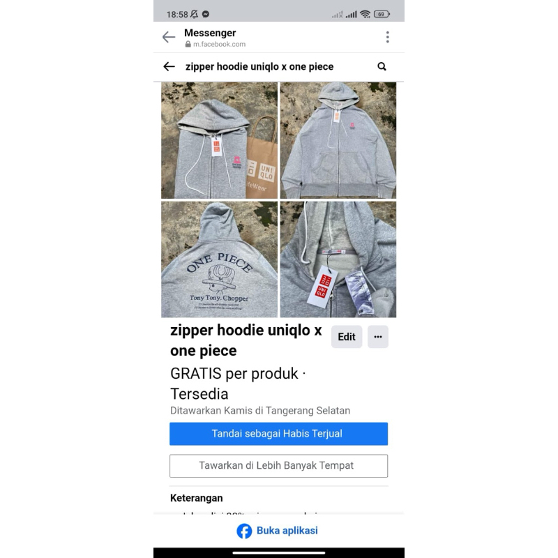 zip hoodie uniqlo x one piece