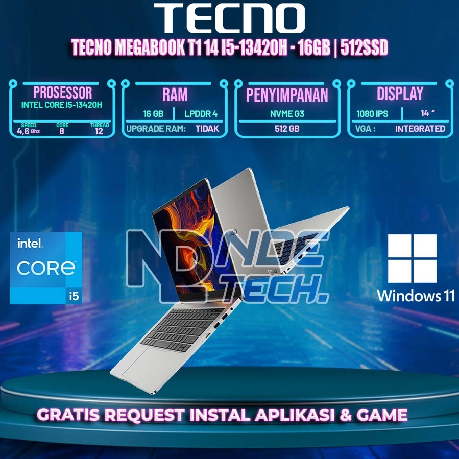 TECNO Megabook T1 14 i5-13420H