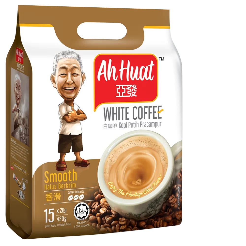 

Ah Huat White Coffee Smooth/Kental (Isi 15 Sachet)