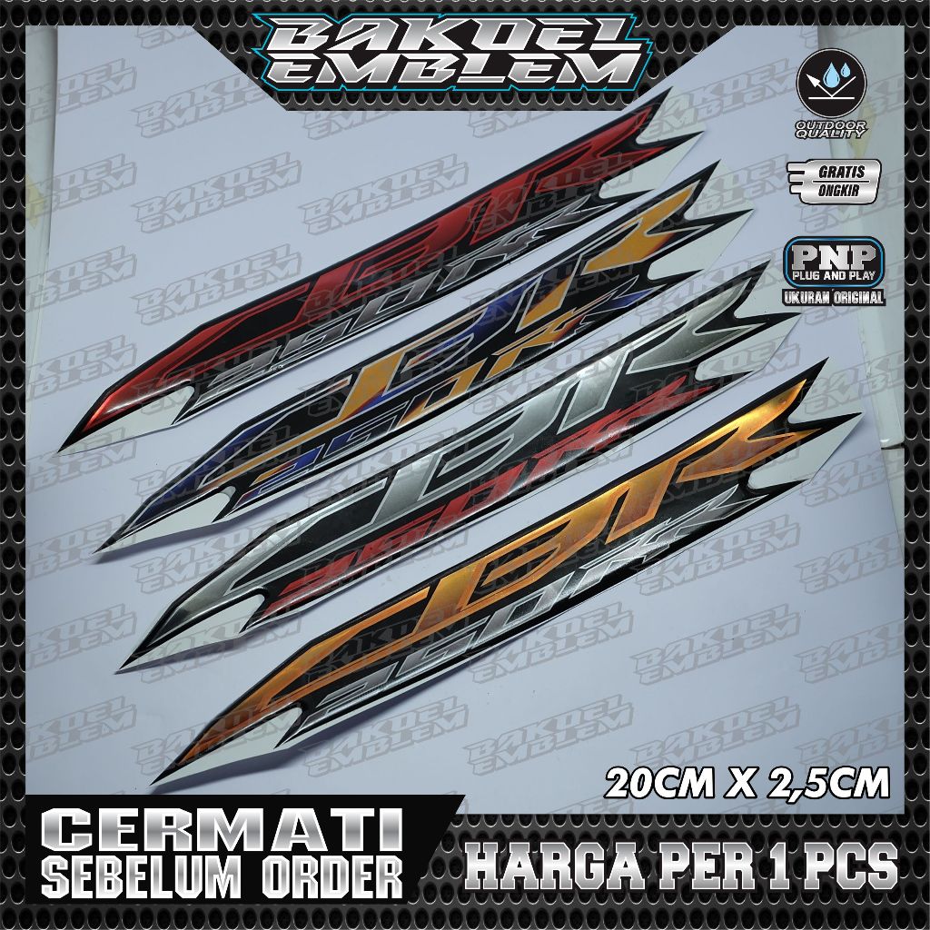 emblem timbul cbr 250 honda / emblem cbr 250 rr / stiker emblem cbr 250