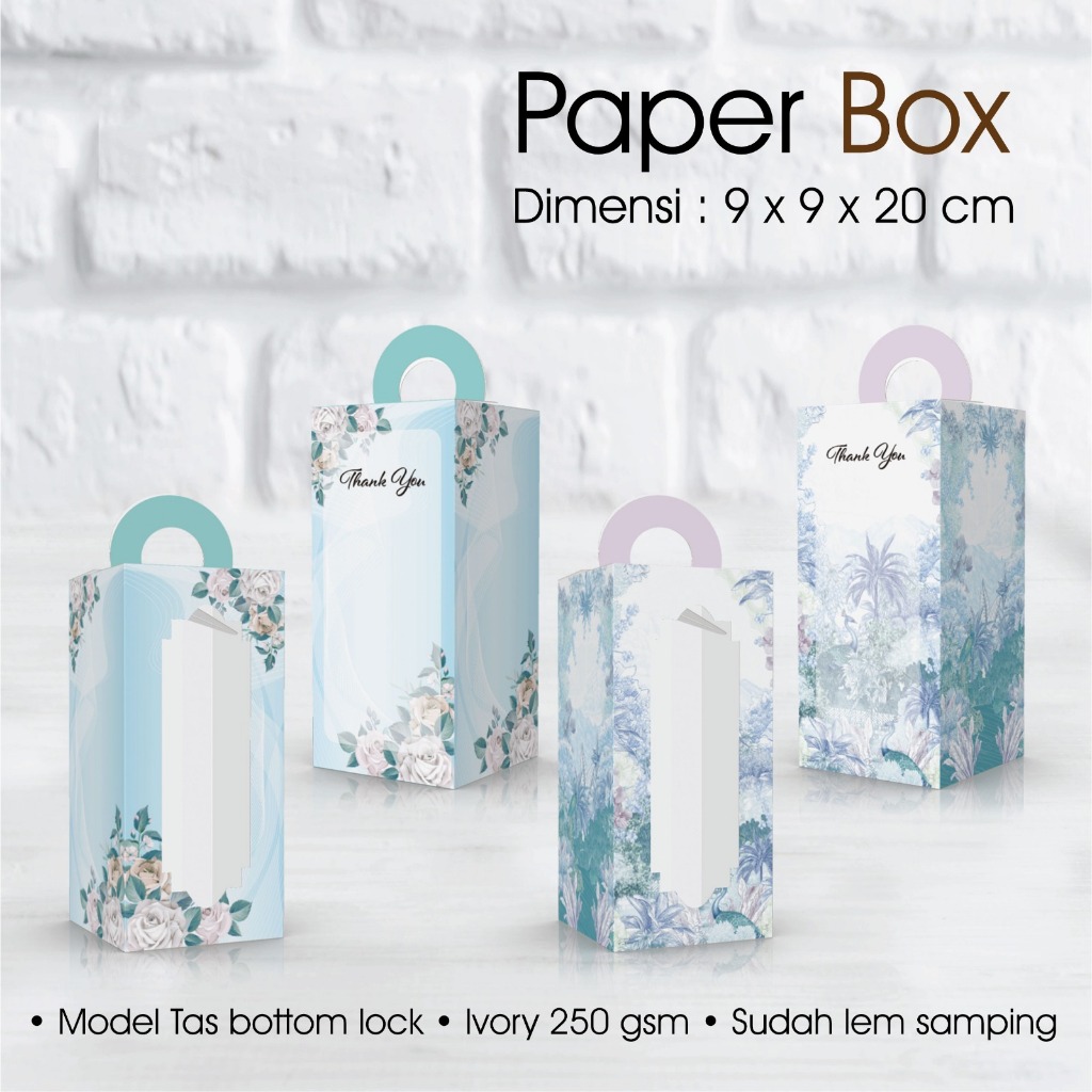 

Paperbox Souvenir Botol / Gelas Uk. 9 x 9 x 20 TAS BL
