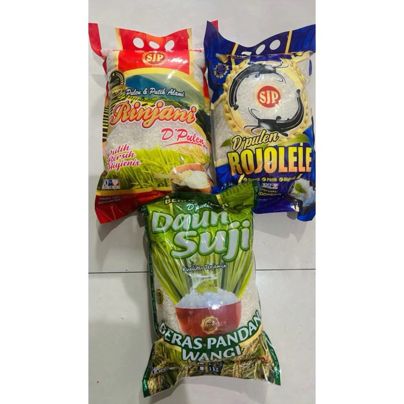 

isi 3 beras zakat 3kg rinjani/rojolele/daunsuji
