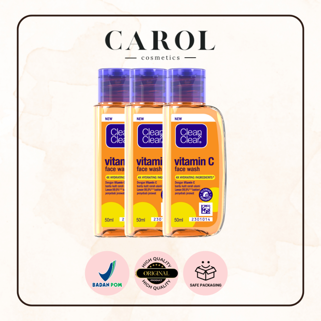 Clean & Clear Foaming Face Wash Vitamin C Sabun Cuci Muka 50 ml / Clean and Clear Vitamin C