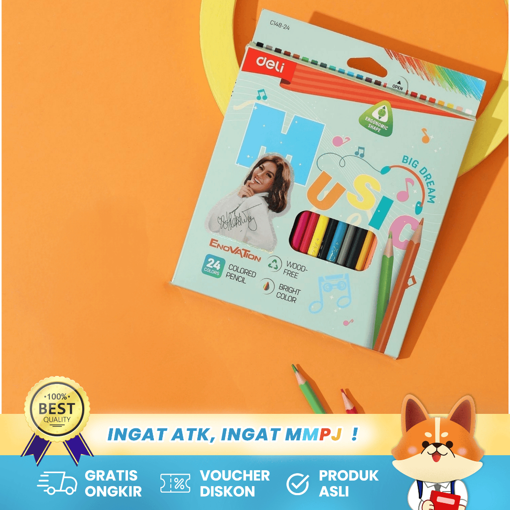 

Deli Pensil Warna Music Series - Isi 24 Warna Cerah Ramah Lingkungan CC148-24