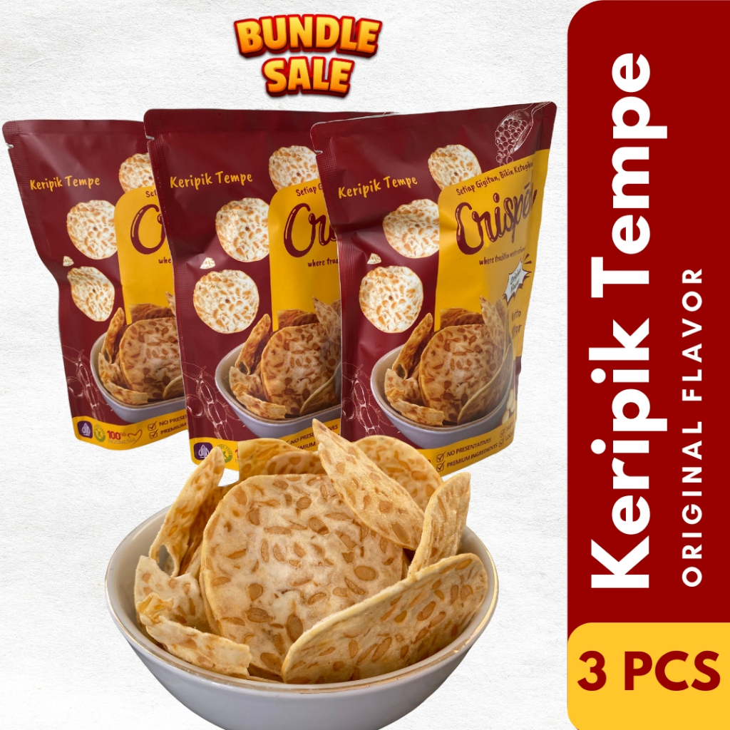 

[PROMO BUNDLING 3 PCS] Keripik Tempe Crispēh