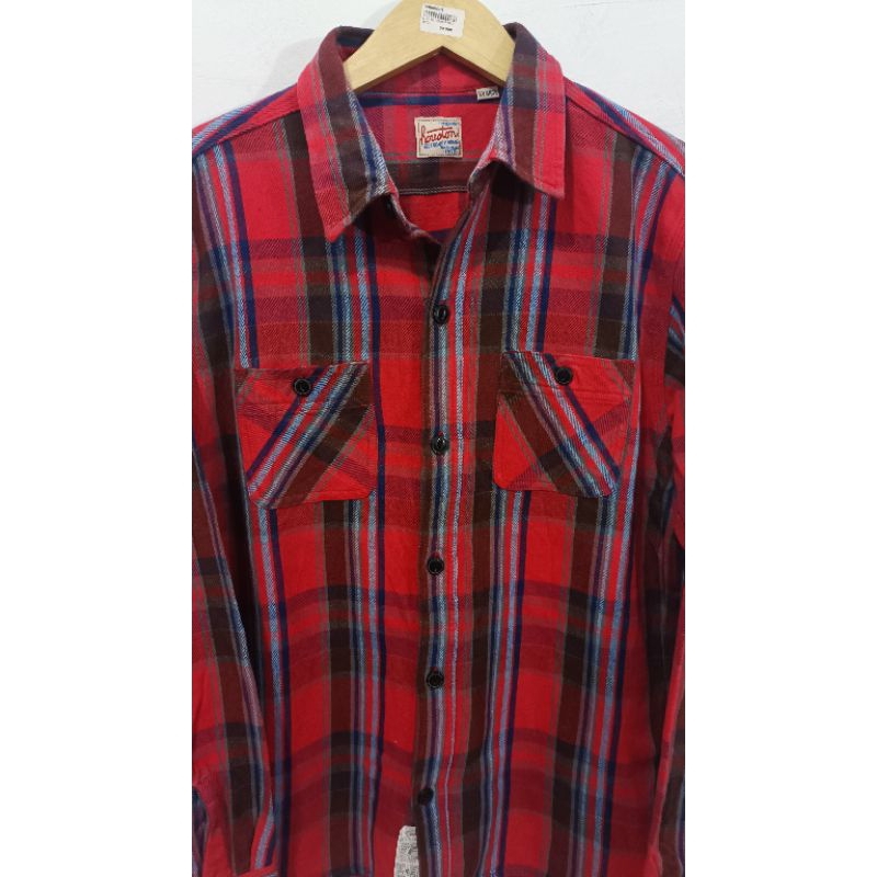 Flannel Houston Heavyweight  tag size Xl fit L mulus tebal cakep