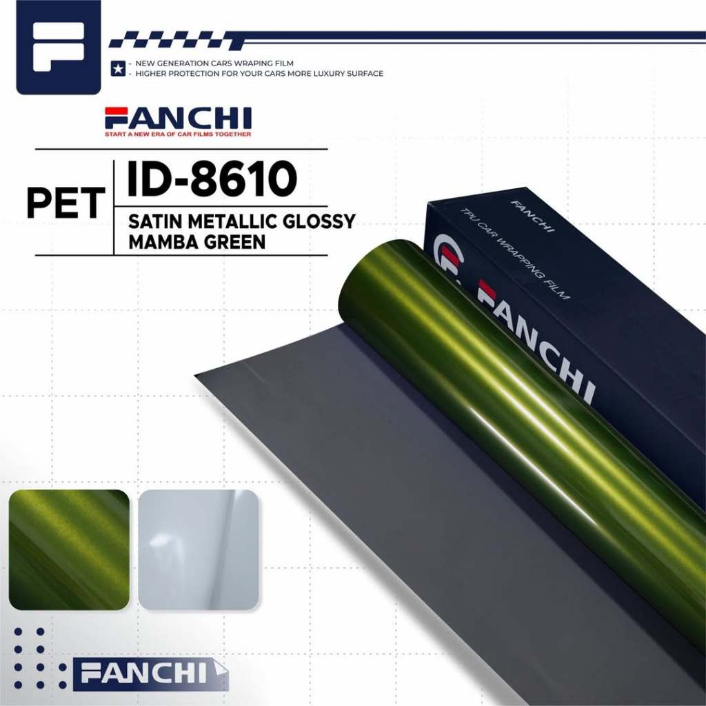 

ROLL 50Cm Sticker FANCHI ID-8610 Satin Metallic Glossy Mamba Green PET Per ROLL