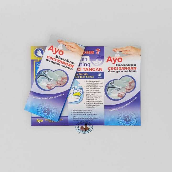 

Leaflet Ayo Biasakan Mencuci Tangan Dengan Sabun | Brosur Cara Cuci Tangan