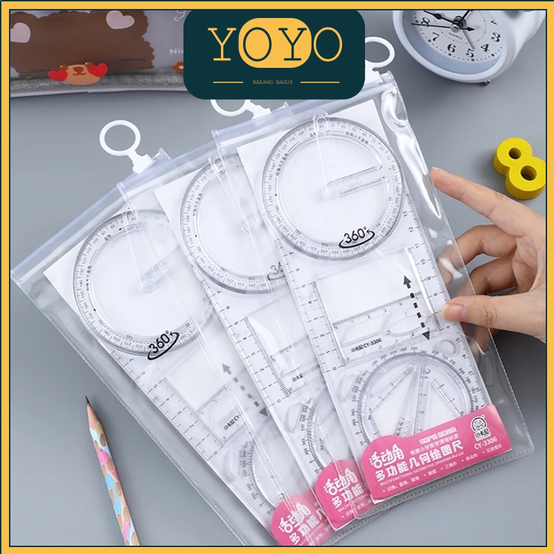 

PENGGARIS BUSUR DERAJAT MULTIFUNGSI MULTI FUNCTION GEOMETRIC RULER