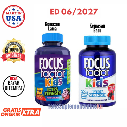 Focus Factor Kids Extra Strength Vitamin Suplemen Otak Anak ADHD