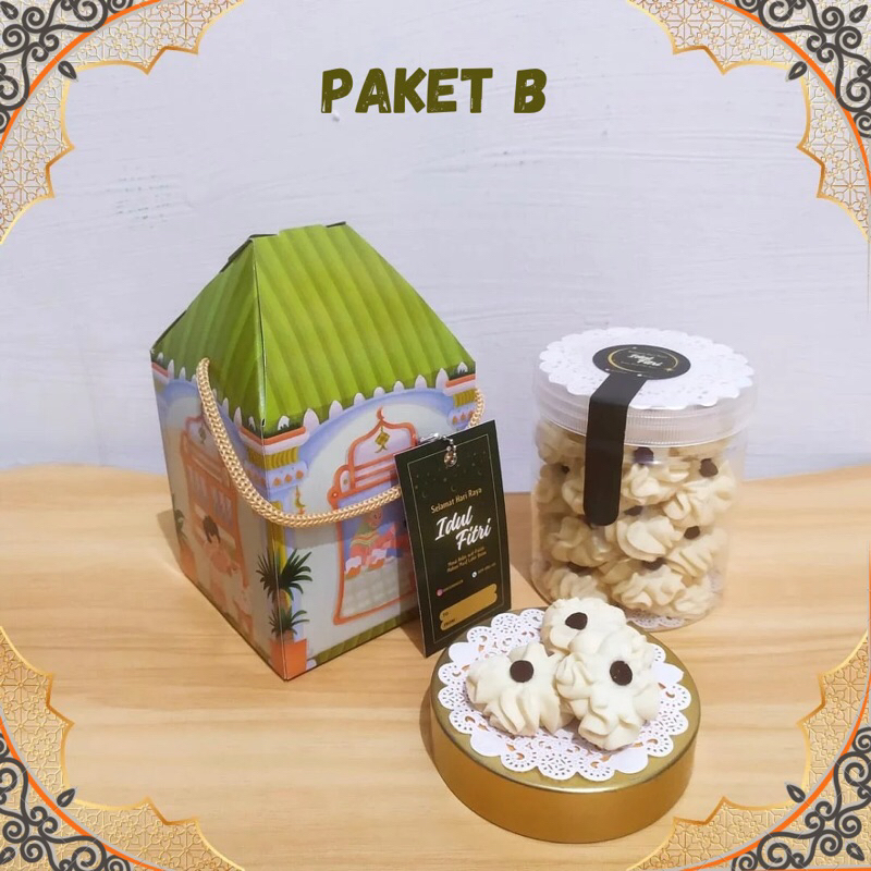 

hampers lebaran / hampers idul fitri / sagu keju / kue kanji keju / semprit bunga