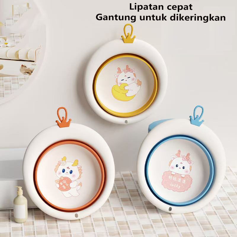 Foldable Baby Wash Basin Wastafel Portable Baskom Lipat Serbaguna