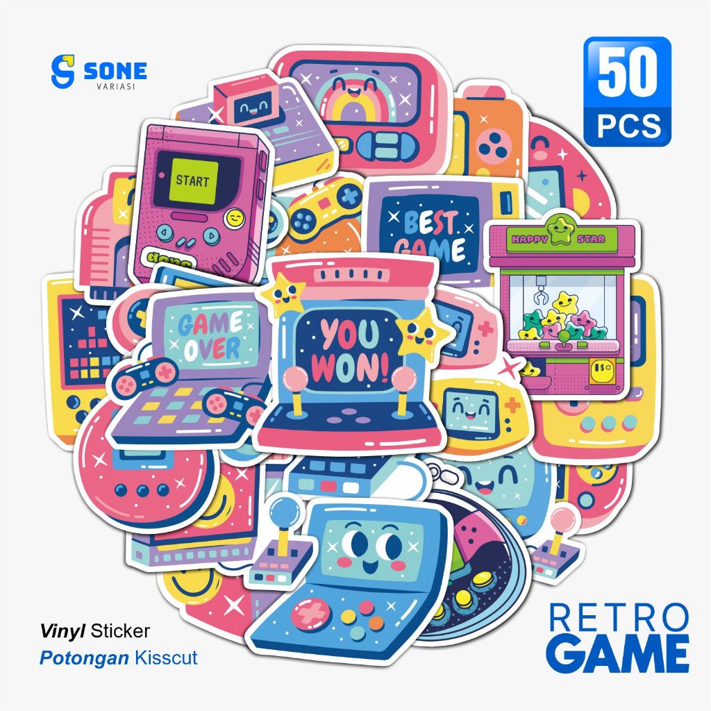 

Stiker Fashion RETRO GAME Vinyl Waterproof Anti Air - Sticker Aesthetic Helm Buku Journal Koper Motor Casing HP Laptop Tumbler Setiker