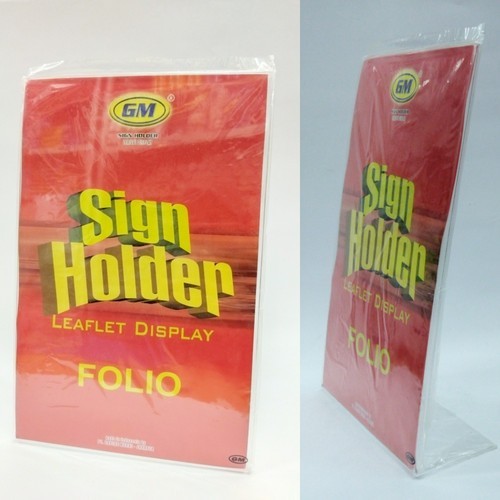 

Stand Acrylic GM Sign Holder Leaflet Display Folio L