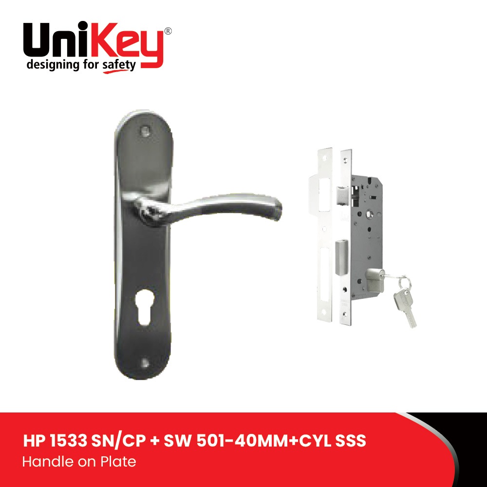 UniKey Handle Set HP 1533 SN/CP+SW 501-40MM+DC KK SSS