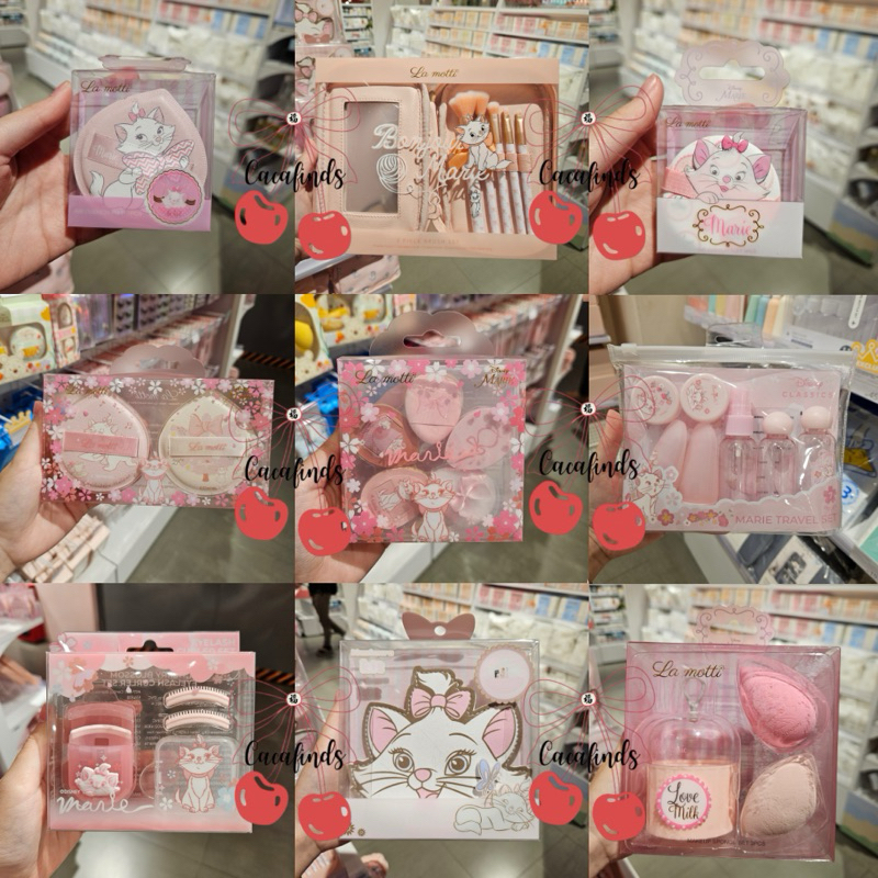 OHSOME x Marie Cat‼️La Motti Makeup Brush Set + Case Disney Marie Cat Collection (5pcs) - Air Cushio