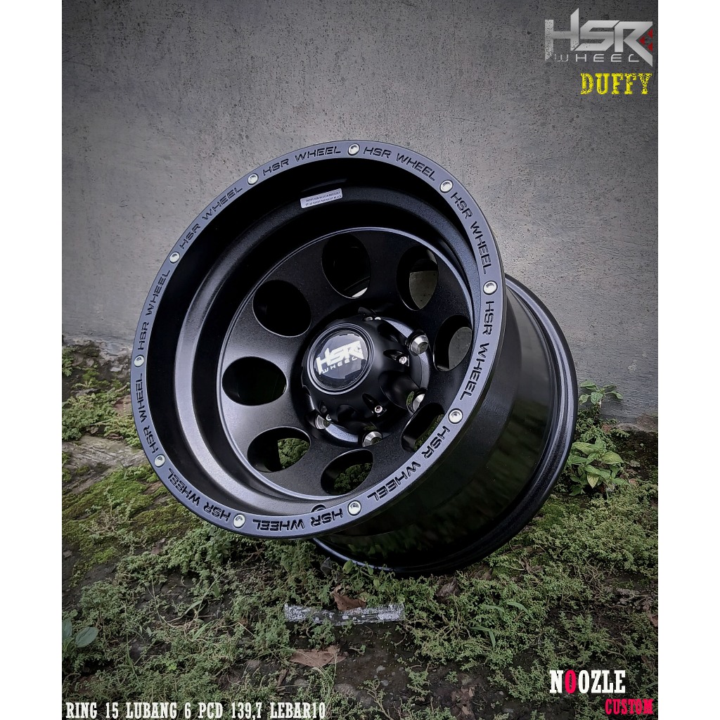 Velg mobil Ring 15 Lubang 6 pelek Phanter Katana  Hilux Lebar Velg 10 inch Warna Velg Full Black