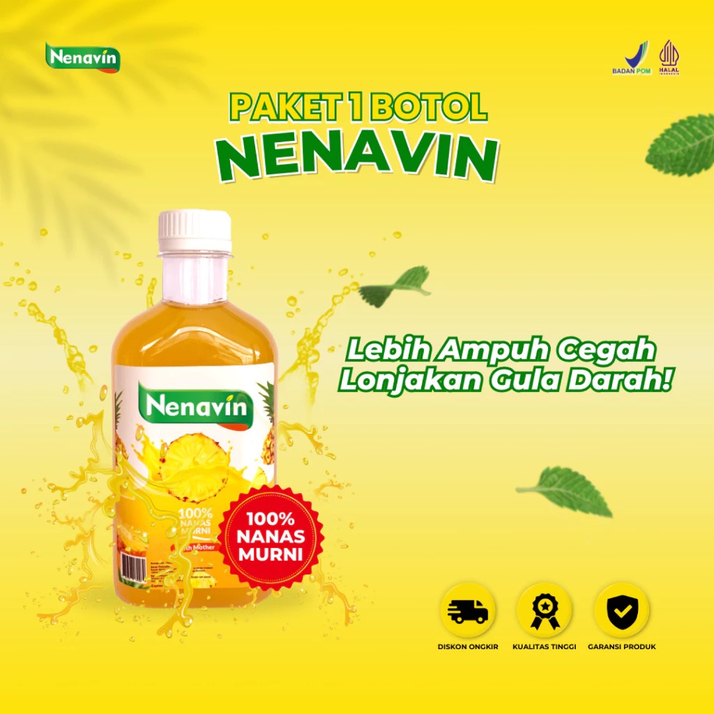 

NENAVIN Paket 1 Botol - Cuka Nanas Turunkan Gula Darah Cegah Diabetes dan Mengatasi Asam Urat