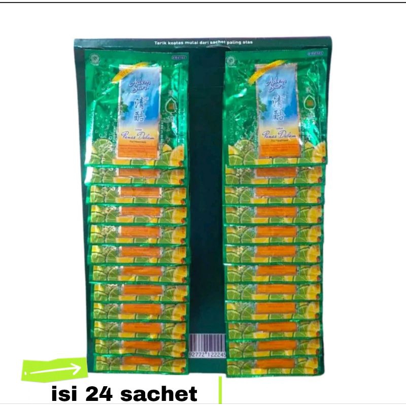 

Adem sari chingku untuk panas dalem kemasan 24 sachet.