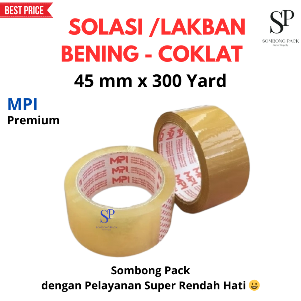 

SOLASI LAKBAN BENING-COKLAT 45 MM X 300 YARD MPI PREMIUM