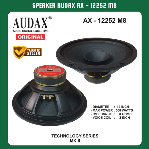 SPEAKER AUDAX AX 12252 M8 FULL RANGE SPEAKER 15 INCH 15INCH 15IN 500 WATT AUDAX ORIGINAL